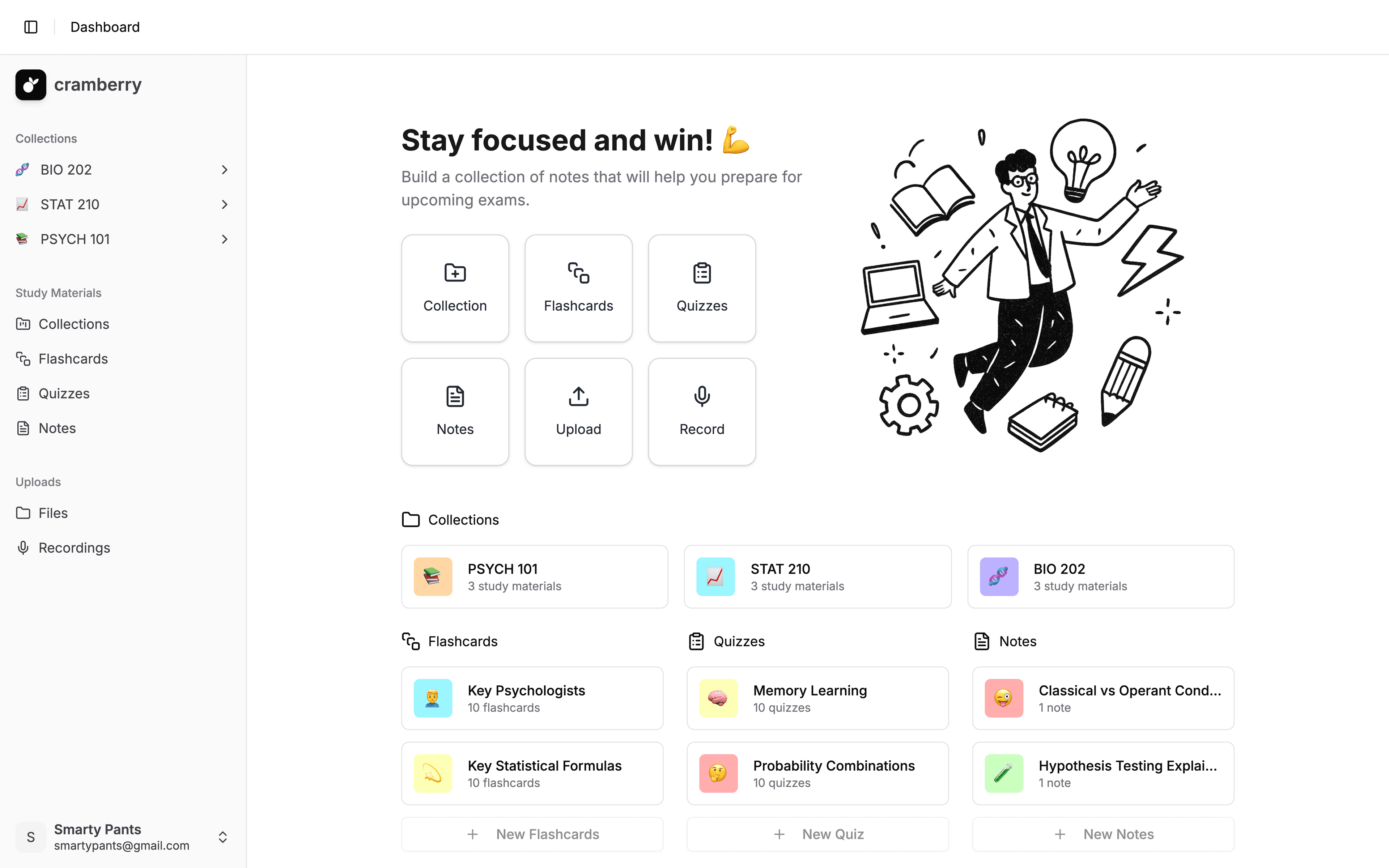 Cramberry dashboard preview
